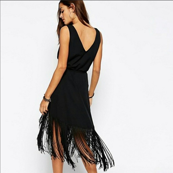 fringe wrap dress